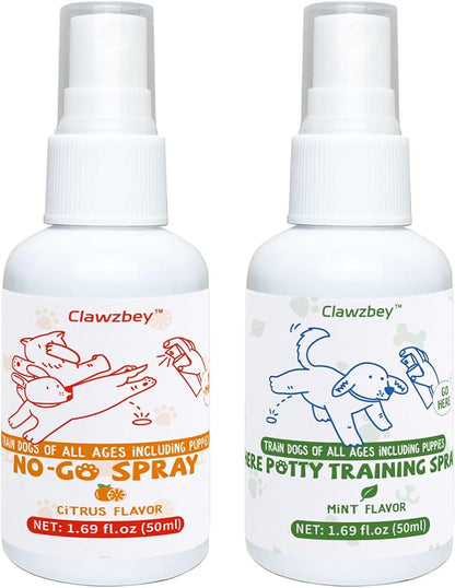 Dog Potty Spray Set, No-Go Spray &amp; Potty Training Spray, Puppy Essentials, Stops Urination &amp; Marking, Indoor and Outdoor Use (1.69 fl oz)