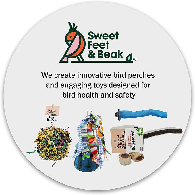 Superoost Manzanita Pumice Pedicure Perch- Easy to Install Bird Cage Accessories for Healthy Feet, Nails and Beak - Natural Bird Perches Imitates Birds&