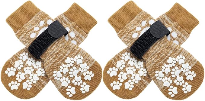 EXPAWLORER Anti Slip Dog Socks to Prevent Licking Paws, Dog Shoes for Hot Pavement, Dog Booties for Small Medium Large Senior Dogs, Traction Control Boots &amp; Paw Protectors for Hardwood Floors