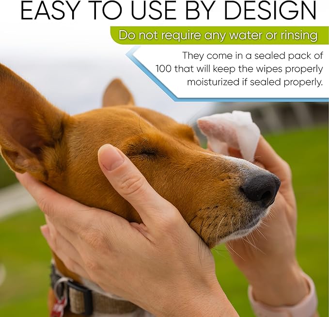 MAGICARE Pet Wipes – 100 pcs Dog Wipes – 8x8 Inch Unscented Dog Paw Cleaner Wipes for Body, Ears, Face, and Skin – Ultra Thick and Soft with Hypoallergenic Formula – Ideal Pet Wipes for Dogs &amp; Cats