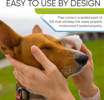 MAGICARE Pet Wipes – 100 pcs Dog Wipes – 8x8 Inch Unscented Dog Paw Cleaner Wipes for Body, Ears, Face, and Skin – Ultra Thick and Soft with Hypoallergenic Formula – Ideal Pet Wipes for Dogs &amp; Cats