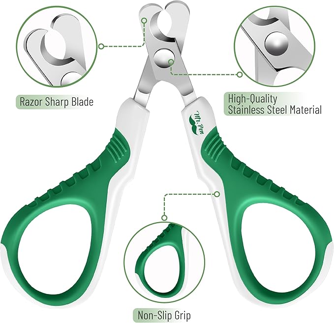 Mr. Pen Cat Nail Trimmer - Green &amp; White, Cat &amp; Kitten Nail Clipper, Pet Claw Trimmer for Small Dogs