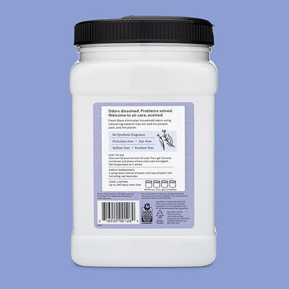 Fresh Wave Lavender Odor Removing Gel Refill, 63 oz. - Safer Odor Absorbers for Home, Natural Plant-Based Odor Eliminator, Every 15 oz. lasts 30-60 Days, For Cooking, Trash &amp; Pets