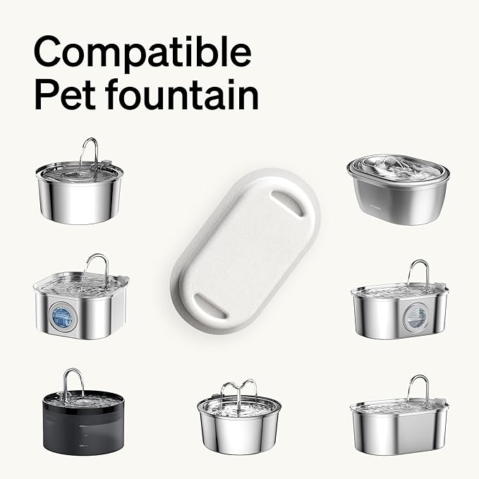 PETLIBRO 8 Packs Replacement Filters for Stainless Steel Cat Water Fountain PLWF003 &amp; PLWF006, 4 Months Set of Replacement Filters fot Pet Water Fountain Stainless Steel