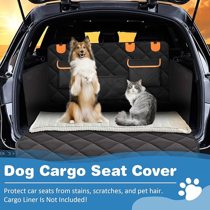 VClife Dog Bed Mat for Car, Anti Slip Pet Bed Travel Pad Comfortable Furry Dog Car Seat Cover for Backseat Extender, Washable Pet Cushion Bed Mat for Indoors &amp; Outdoors (Beige, 51"×23.6")