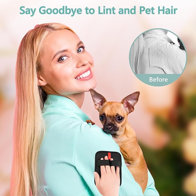 Pet Hair Removal Glove - Reusable Electrostatic Dog/Cat Hair Remover Mitt &amp; Pet Grooming Gloves for Couch, Carpet, Furniture - Upgraded Electrostatic Dog Hair Glove Tool (1 PC)