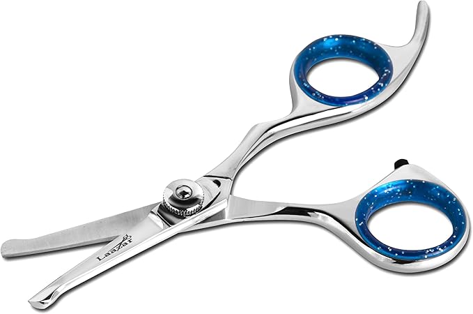 Laazar Straight Dog Grooming Scissors - Comfortable Around The Eyes Cat &amp; Dog Scissors | Blunt Dog Trimming Scissors| Premium Stainless Steel | Grooming Scissors For Dogs - Dog Hair Scissors