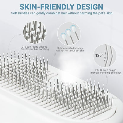 Pet Steam Brush for Dogs &amp; Cats with Pet Conditioner, 4 in 1 Spray Hair Removal Comb for Shedding &amp; Grooming, Self Cleaning Water Brush for Long &amp; Short Haired Pets