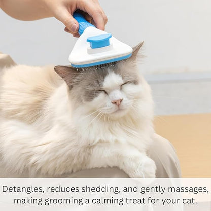 AIXINPET Cat &amp; Dog Self Cleaning Slicker Brush - Easy to Remove Loose Fur, Harmless Deshedding Grooming Tool, Massaging Function - Suitable for Shedding &amp; Furry Pets, like Rabbits and Ferrets