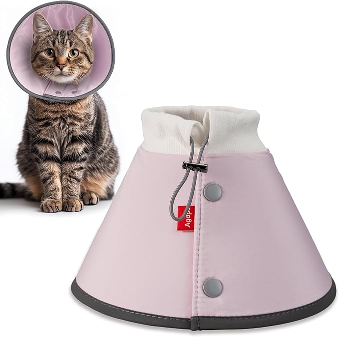 Agape Soft Cone for Cats &amp; Small Dogs, Comfy Pet Cone to Stop Licking, Adjustable Cat E Collar Alternative After Surgery, Protective Elizabethan Collar for Pup &amp; Kitty, Water Repellent Recovery Cone