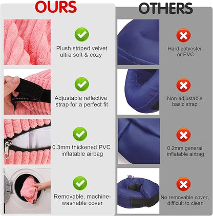 BINGPET Inflatable Dog Cone Collar Alternative After Surgery,Soft Recovery Cone for Dogs to Stop Licking,Protective Neck Donut E Collar Adjustable for Small Medium Large Dogs &amp; Cats(Pink,XL)