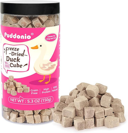 Freeze Dried Cats &amp; Dogs Raw Treats, All Natural Single Ingredient Duck Breast, High Protein Healthy Pet Training Treats or Food Topper, 5.3 oz