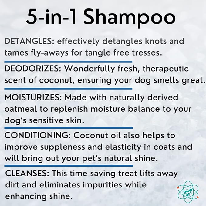 Gallon Bottle 5 in 1 Dog Shampoo for Itchy Skin - Sensitive Skin Dog Shampoo for Smelly Dogs - Dog Shampoos &amp; Conditioners - Made in The USA
