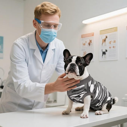 Kuoser Recovery Suit for Dogs Cats After Surgery, Professional Pet Recovery Shirt Dog Abdominal Wounds Bandages, Substitute E-Collar &amp; Cone,Prevent Licking Dog Onesies Pet Surgery Recovery Suit