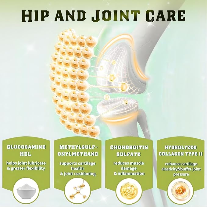 Glucosamine for Dogs, Hip and Joint Supplement for Dogs with Chicken Flavor, Anti Inflammatory, Dog&