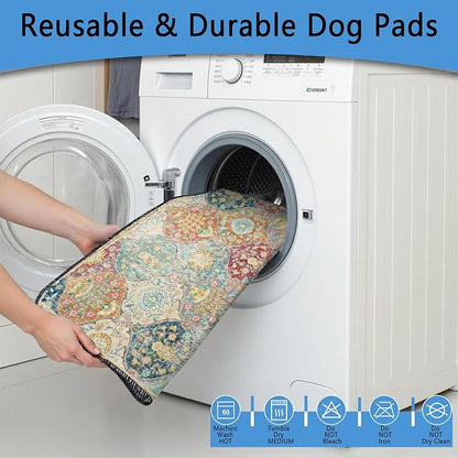 Washable Pee Pads for Dogs 2 Pack, Absorbent Reusable Puppy Pads Waterproof, Leakproof &amp; Non-Slip Whelping Pad, Potty Training Pads for Dogs Playpen Mat 24x36