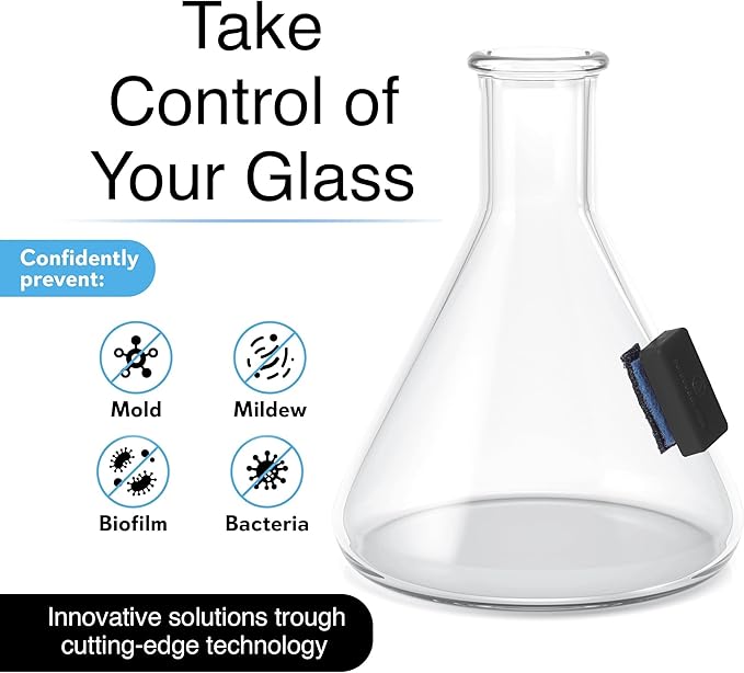 SNOWTREE Magnetic Glass Cleaner BoroBuddy | Glass Pieces, Bottles, Vases | Compact Design for Tighter Spaces &amp; Smaller Glass Pieces | Double Sided | Black