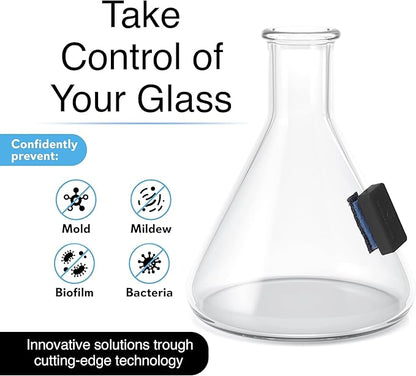 SNOWTREE Magnetic Glass Cleaner BoroBuddy | Glass Pieces, Bottles, Vases | Compact Design for Tighter Spaces &amp; Smaller Glass Pieces | Double Sided | Black