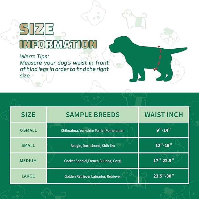 IMMCUTE Dog Diapers Male Small 50 Ct, Male Dog Diapers Disposable with Wetness Indicator, Adjustable Puppy Diapers Male, Flashdry Gel Technology, Male Dog Wraps for Incontinence &amp; Marking