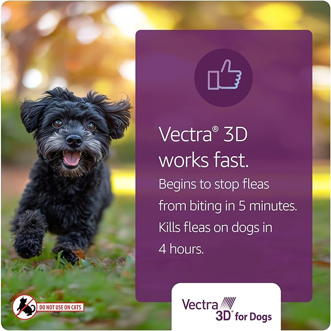Vectra 3D for Dogs Flea, Tick &amp; Mosquito Treatment &amp; Prevention for Medium Dogs (21 – 55 lbs) , 6 month supply