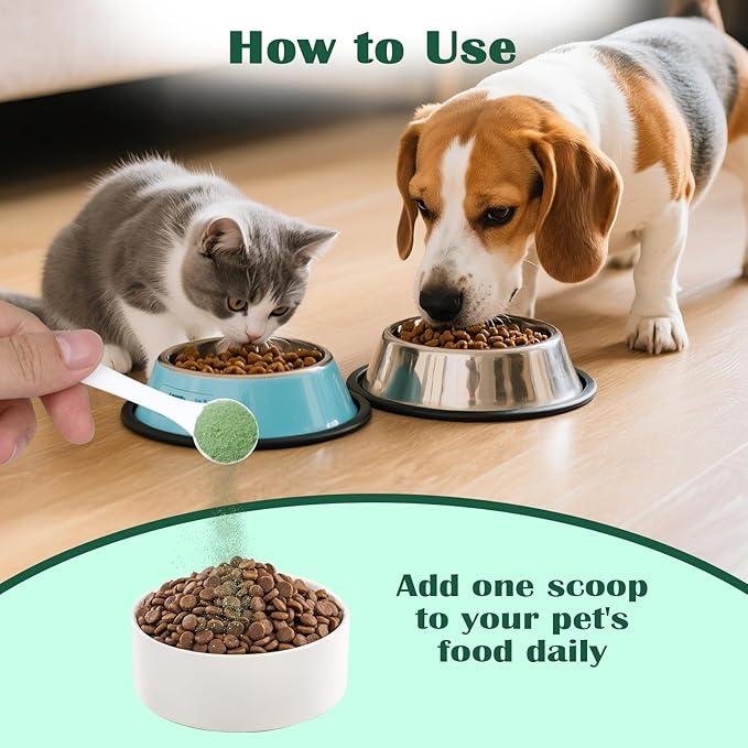 Dog Teeth Cleaning Powder, Dog Dental Powder and Cats Breath Freshener, Bad Breath &amp; Tartar Remover for Pets, Suitable for Large, Medium &amp; Small Canine(Green)