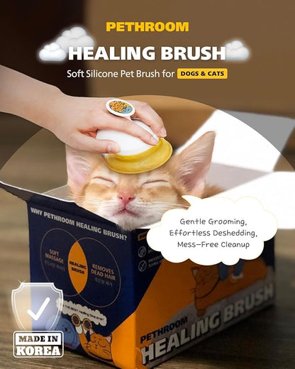 [PETHROOM] Cat Brush for Shedding Cats,Dogs, Kitten | Gentle Deshedding &amp; Grooming Tool for Short or Long Hair | Safe Massage Brush for Sensitive Skin | Sturdy, Durable, and Portable