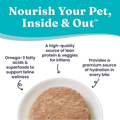Solid Gold Wet Cat Food Pate for Kittens - Healthy Canned Cat Food Pate w/Real Chicken, Superfoods, Omega Fatty Acids, &amp; Vitamins - Grain Free &amp; Gluten Free Can Meals for Kittens - 24ct/3oz Can