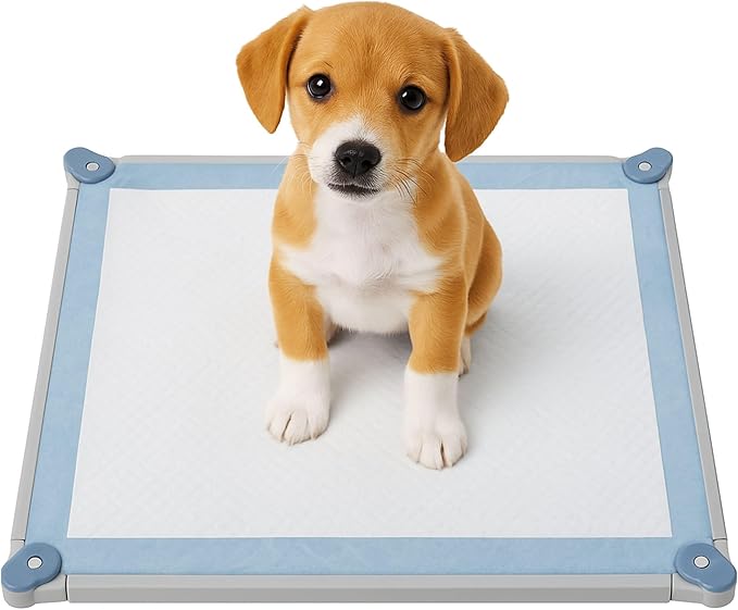 SureGrip Pee Pad Holder - Fits All Common Pad Sizes, 100% of Urine Stays on Pad, Built-in Lock &amp; Release Pad Grips Secure Pad to Holder, Holder Can Secure to Floor, No Sliding or Folding