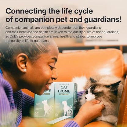 Dr.by CAT BIOME Cat Probiotics - Digestive &amp; Gut Support for Cats, Diarrhea Relief, Immunity Booster with Lactiplantibacillus plantarum Lickable Formula Individually Packaged