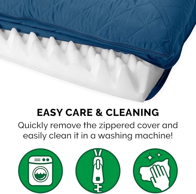 Furhaven Orthopedic Dog Bed for Large Dogs w/ Removable Bolsters &amp; Washable Cover, For Dogs Up to 95 lbs - Quilted Sofa - Navy (Blue), Jumbo/XL