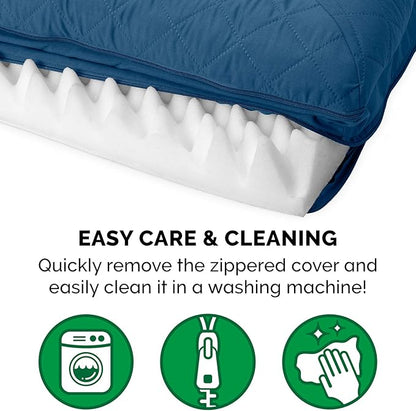 Furhaven Orthopedic Dog Bed for Large Dogs w/ Removable Bolsters &amp; Washable Cover, For Dogs Up to 95 lbs - Quilted Sofa - Navy (Blue), Jumbo/XL