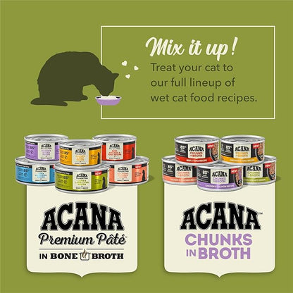 ACANA Chunks in Broth Wet Cat Food Chicken &amp; Salmon Recipe for Kittens 5.5oz Cans (6 Count)