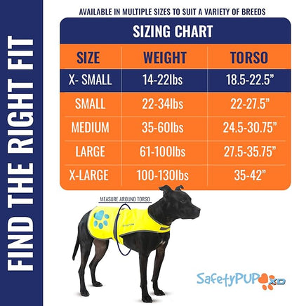 Dog Reflective Vest – Hi-Vis Fluorescent Visibility That Helps to Safeguard Your Pet On/Off Leash in Urban &amp; Rural Areas (Yellow, X-Small)