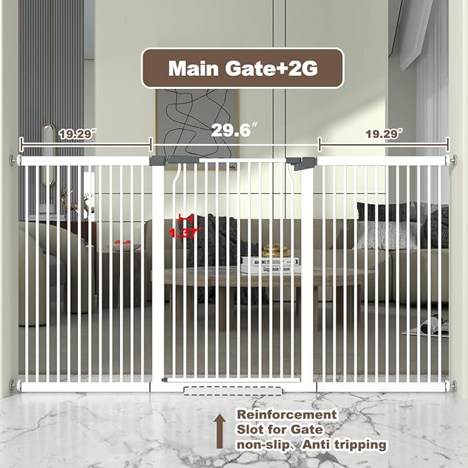 41" Extra Tall and Wide Baby Gate, 68.5-72.2&