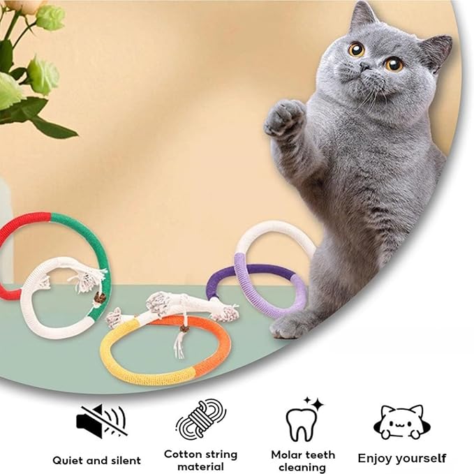 Celery Pets Cat Chew Rope,Catnip-Infused Organic Cotton Chew Rope Toys for Cats, Soft &amp; Safe Dental Chew Toys for Indoor Cats, Self-Play and Teeth Cleaning (6PCS)