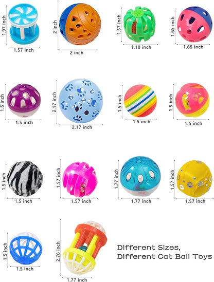 10-Pack Cat Toy Balls for Kittens and Adult Cats, Furry Fun (1.5&