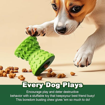 Puppy Toys, Toys for Small Dogs, Dog Treat Toy for Traning, Interactive Toy, Dog Treat Dispenser Toy,Natural Rubber Dumbbell Shaped(Green)