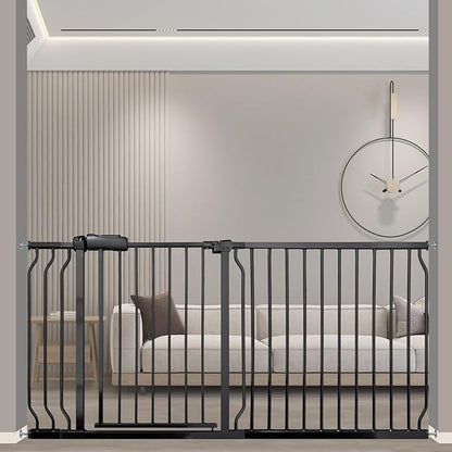 Extra Wide 62-67 Inch Baby Gates for Stairs, Doorways - No Drilling, Pressure Mounted Pet Gates for Kids &amp; Dogs