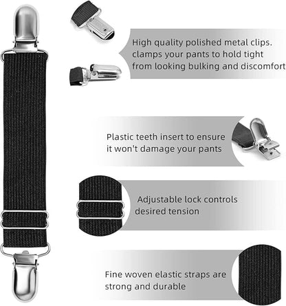 Adjustable Boot Straps Pant Stirrups Clips Boot Clips