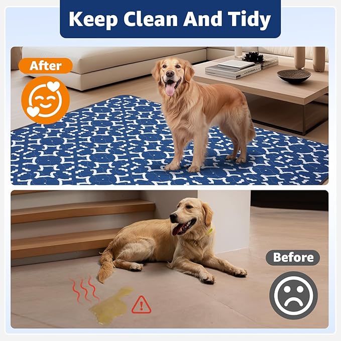 LOOBANI Reusable Pee Pads for Dogs: 2 Pack 36"x 41" Super Absorbent Washable Puppy Pads Non-Slip Whelping Pad Dog Playpen Mat, Waterproof &amp; Leakproof Dog Training Pads for Floor, Crate, Potty