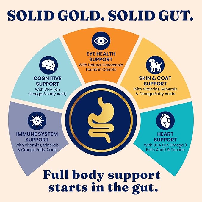 Solid Gold Sensitive Stomach Dry Cat Food - Grain Free &amp; Gluten Free Sensitive Stomach Cat Food for Indoor Adult &amp; Senior Cats - Dry Kibble for Cats w/Quail, Pumpkin &amp; Probiotics for Gut Health - 3lb