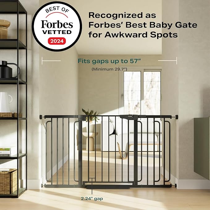 Cumbor 29.7-57" Extra Wide Baby Gate for Stairs, Mom&