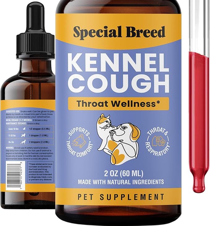 Cough Support for Dogs &amp; Cats, Dry and Wet, Respiratory &amp; Cold, Made in USA, 2oz