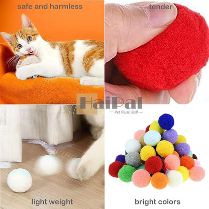 Cat Toy Balls, 20Pcs Premium Soft Pom Pom Balls for Kittens, 1,9&