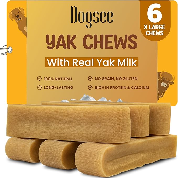 Dogsee Original Himalayan Yak Cheese Dog Chews XL - 6 Chews | Dog Treats Rawhide Free | Fight Plaque &amp; Tartar | All Natural Long Lasting | Odourless and Great for Cleaning Teeth