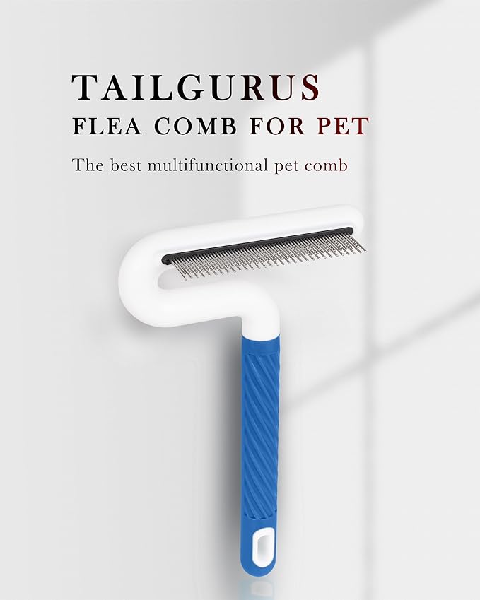 Flea Comb, TailGurus Effective Flea Comb for Cats &amp; Dogs - Shedding Brush for All Pets - Long Hair Friendly - Durable - Versatile &amp; Safe - Durable, Safe &amp; Versatile - Portable, Pet-Friendly(TG2042)