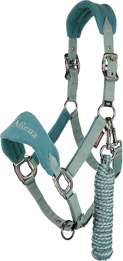 LeMieux Vogue Fleece Headcollar - Halter &amp; Leadrope - Extra Padding, Adjustable at Curb and Poll Strap