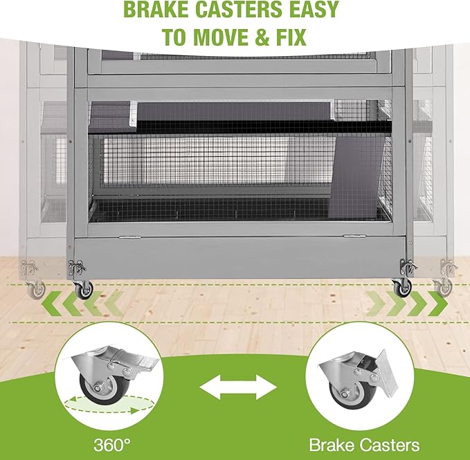 GUTINNEEN Large Chinchilla Cage, 4 Levels Ferret Cage - Large Critter Nation Hutch with Chew-Proof Aluminium Edge &amp; PVC Layer, Brake Wheels Moveable - for Hamster, Rat, Gerbil