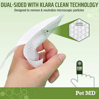 Pet MD Ear Finger Wipes for Dogs - Extra-Coverage and Large Design - with Eucalyptus and Aloe Vera for Dogs - Pet Ear Cleaning Finger Wipes &amp; Puppy Ear Cleaner - 50ct