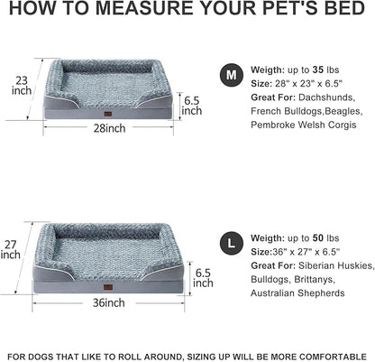 WNPETHOME Dog Beds for Large Sized Dogs, Washable Orthopedic Dog Couch Sofa Bed with Waterproof Lining &amp; Non-Skid Bottom for Pet Sleeping